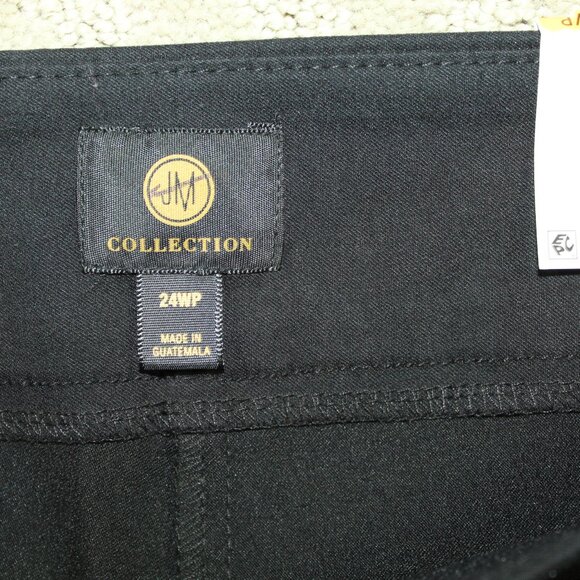 JM Collection Black Dress Pull On Rivet Pants Slim Leg Size 24WP Plus Petite NWT - Picture 8 of 8